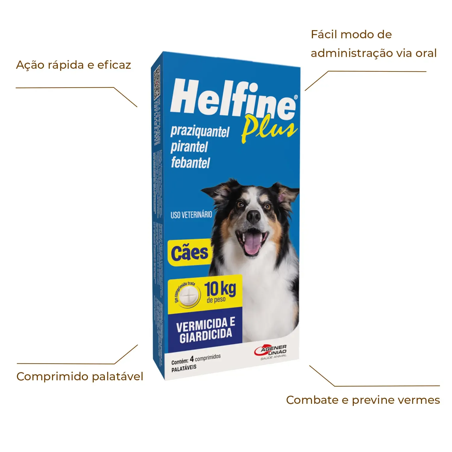 Vermífugo Helfine Plus para Cães